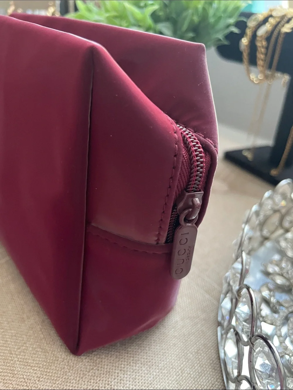 ✨Gucci Beauty Burgundy Makeup Pouch✨NEW